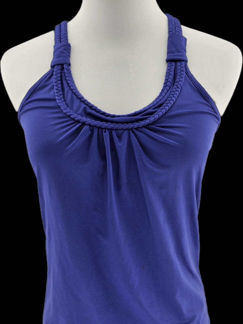 Charlotte Russe Braided Halter Tank Top - Royal Blue/Purple